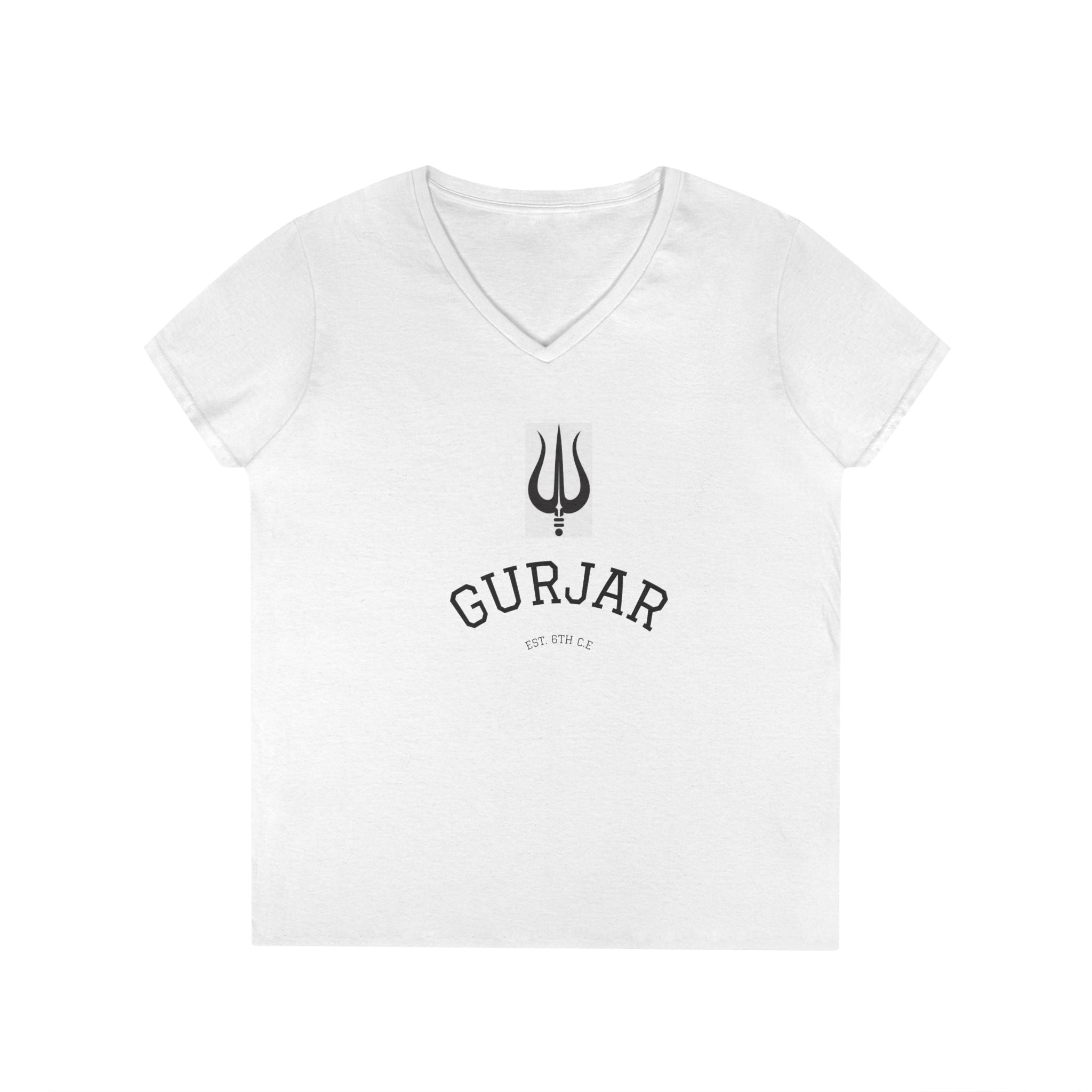 Gurjar Women’s V-Neck T-Shirt — Trident Logo Tee